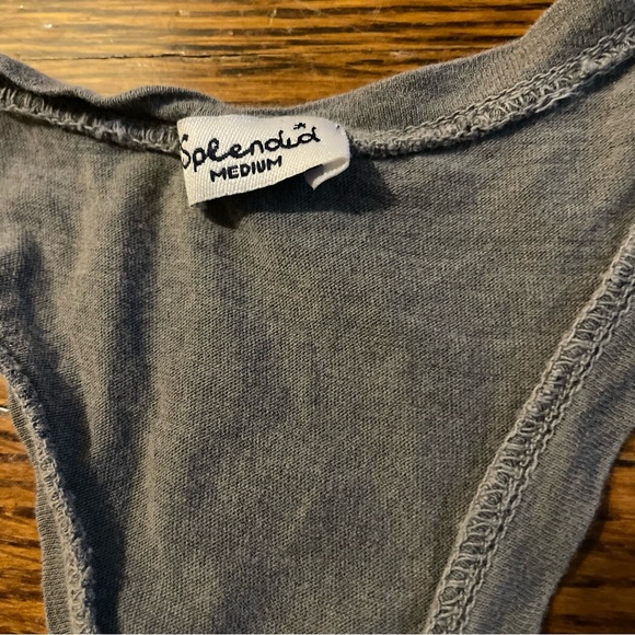 Splendid Distressed Gray Racerback Tank Top - Picture 6 of 6